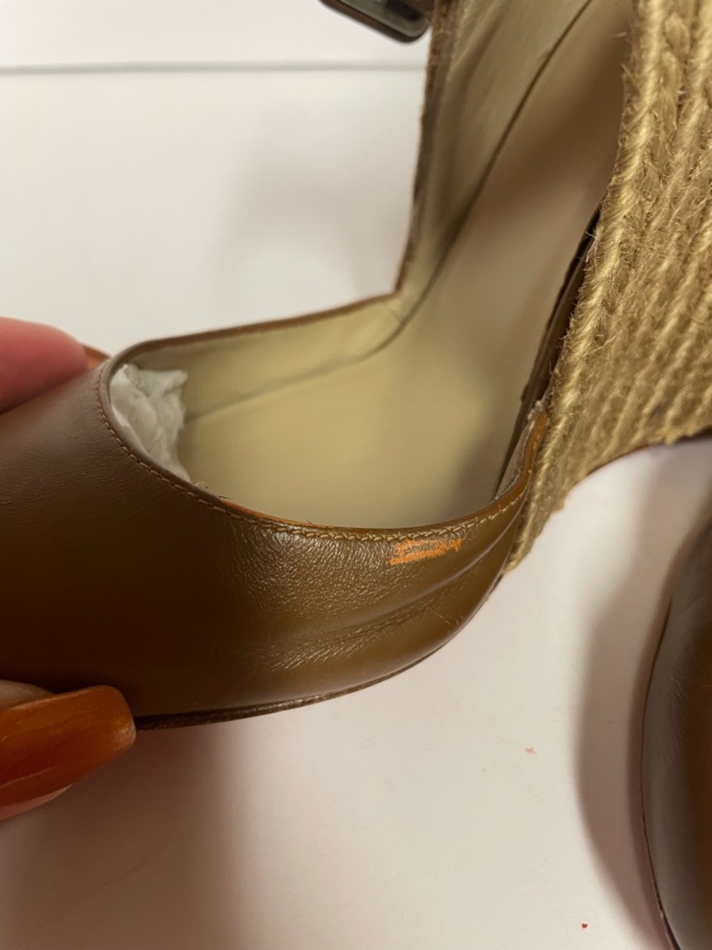 Christian Louboutin Brown Mary Jane Wedge Pumps espadrille leather 36 - Picture 10 of 13
